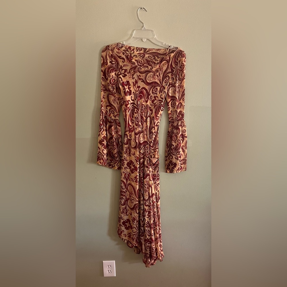 Vintage asymmetrical pure silk gown